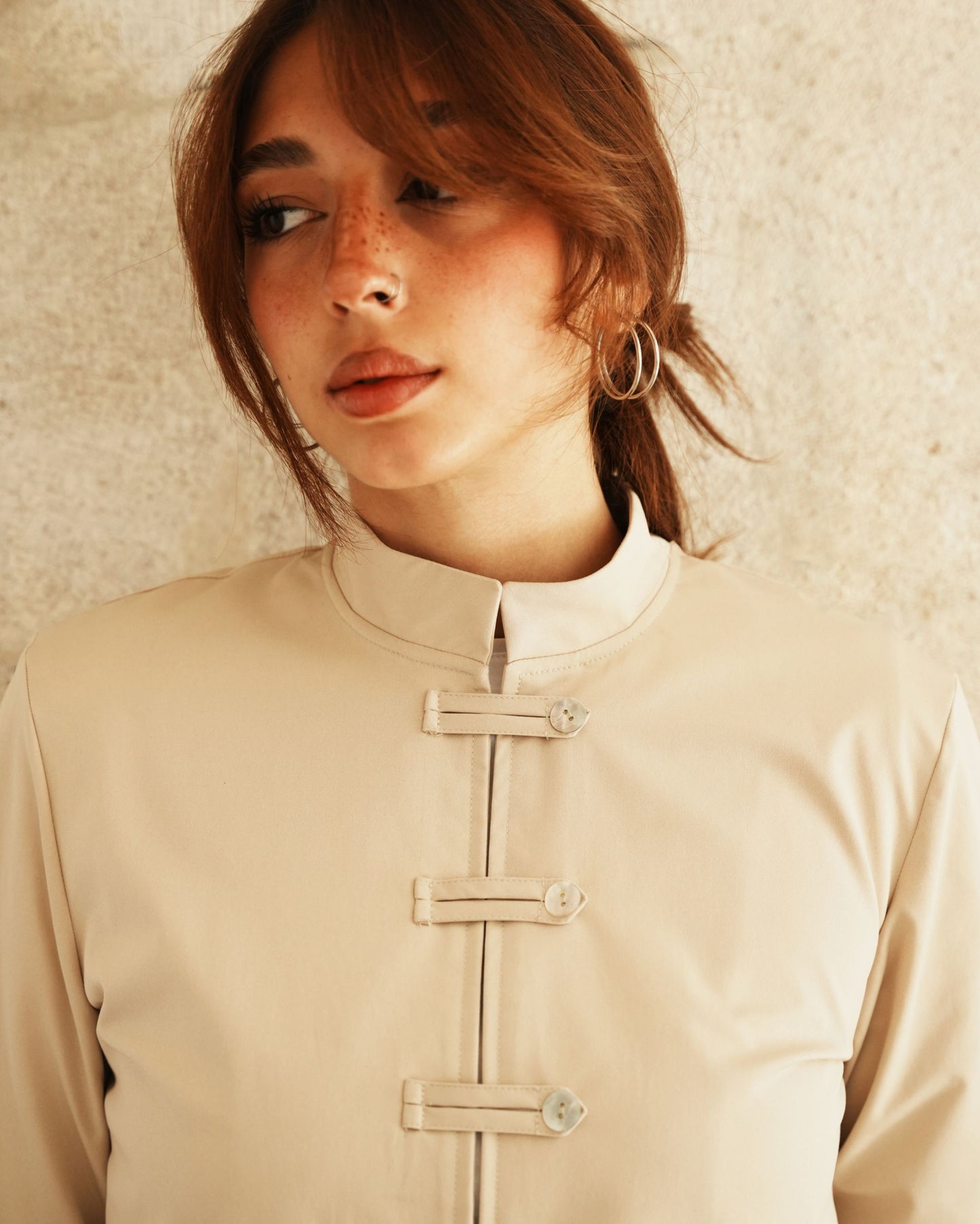 Mandarin beige shirt