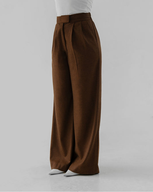 Caramel brown wide trousers