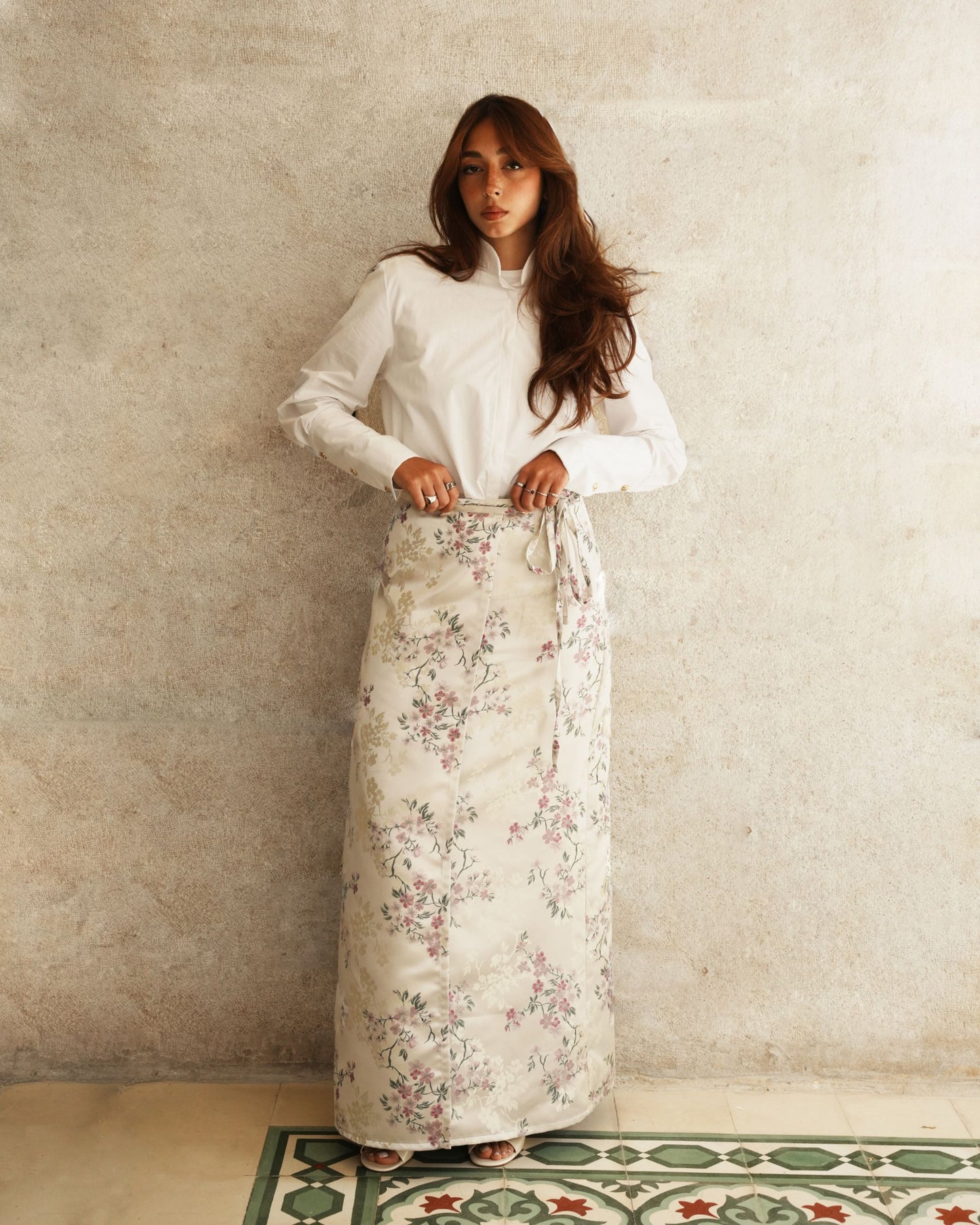 Floral wrap skirt