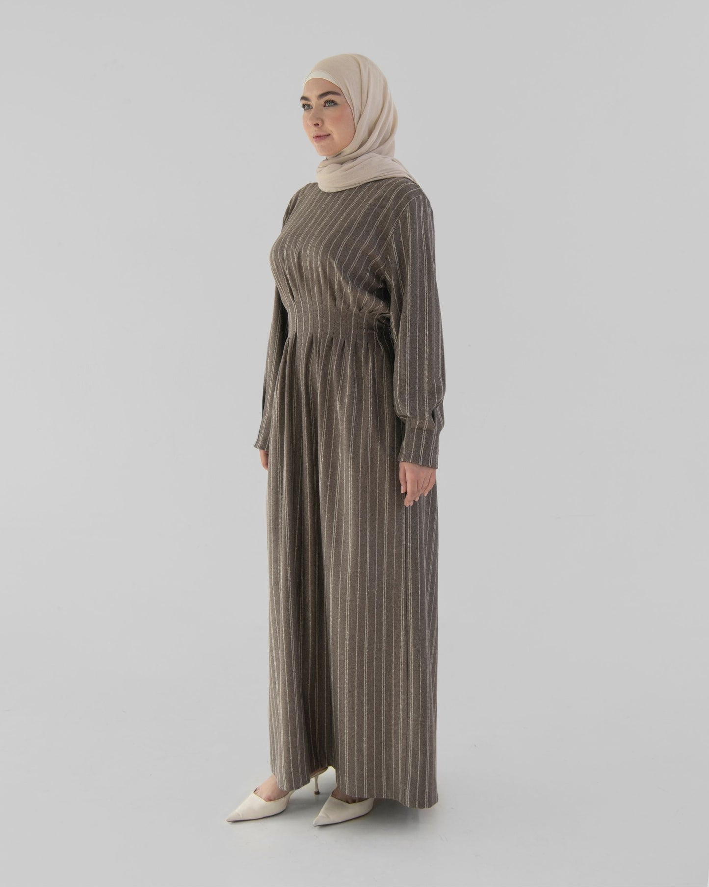 Contoured charcoal dress