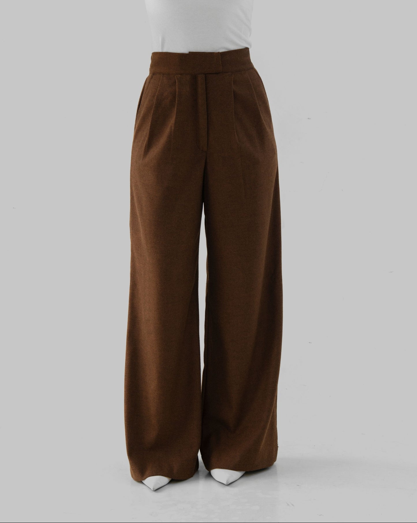 Caramel brown wide trousers