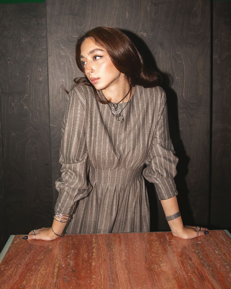 Modest charcoal maxi dress Lam By Layan