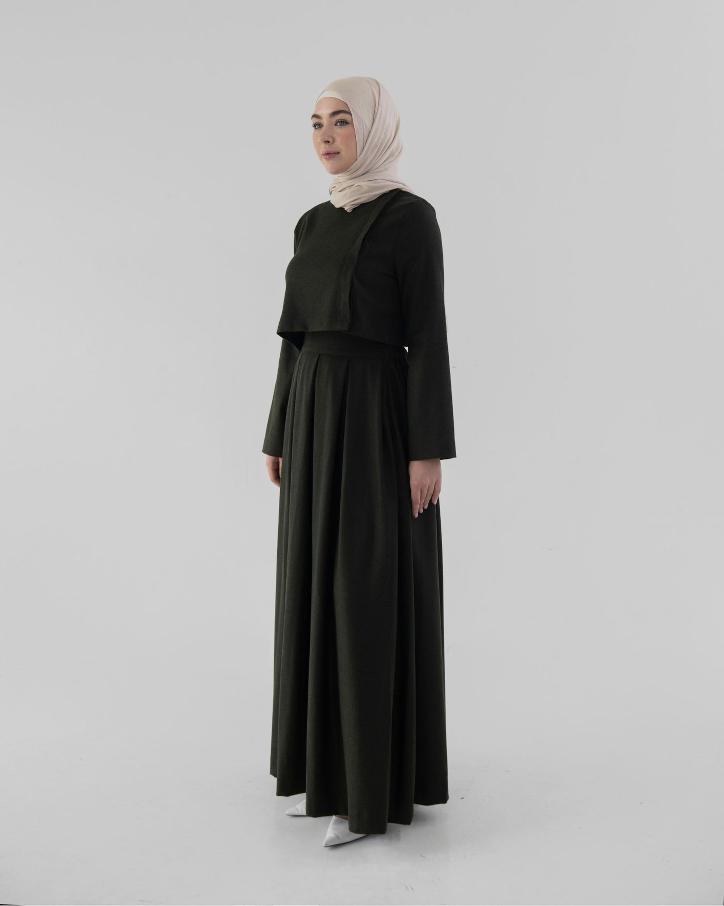 Deep green skirt set