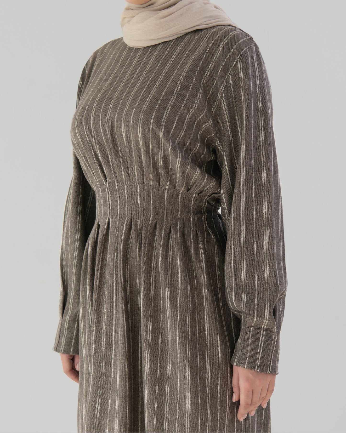 Contoured charcoal dress