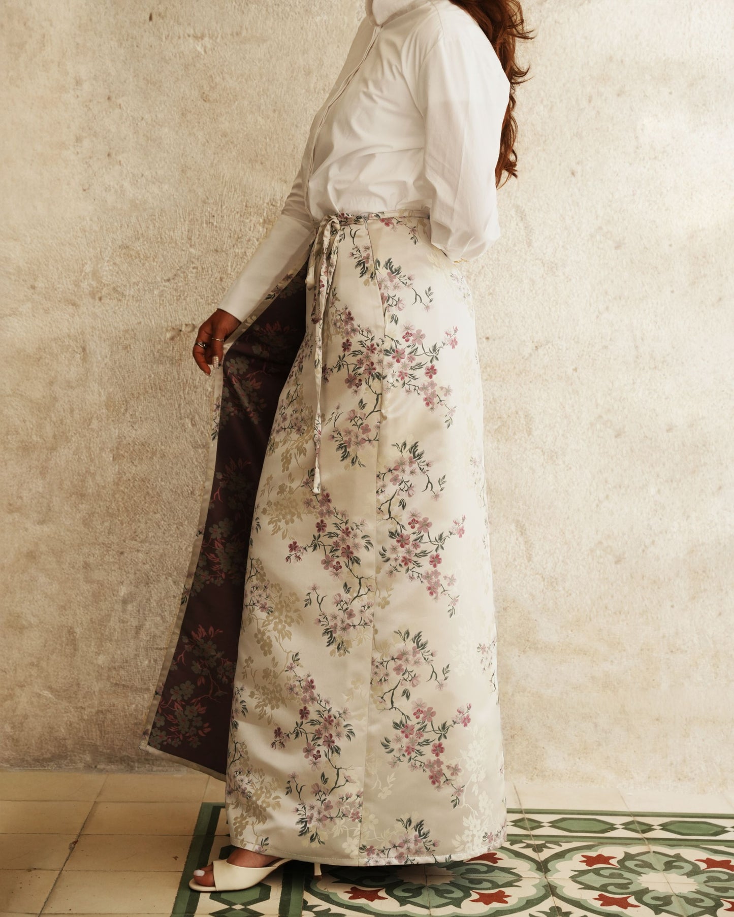 Floral wrap skirt