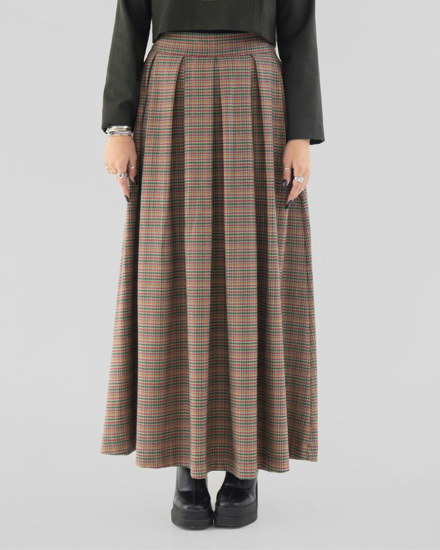 Plaid pleated skirt