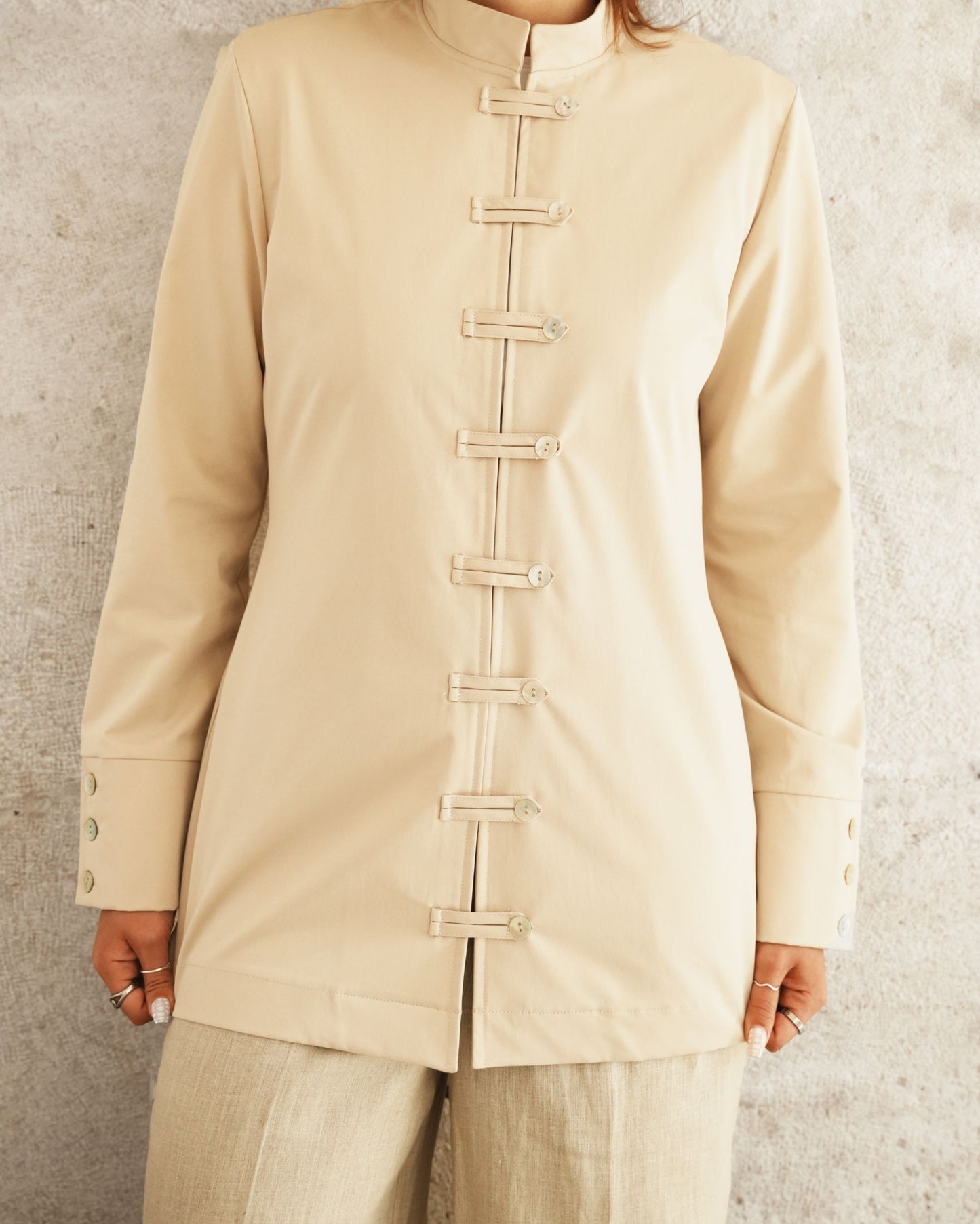 Mandarin beige shirt