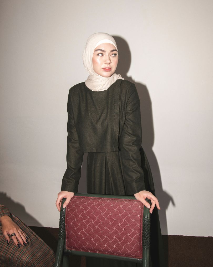 Deep green skirt set