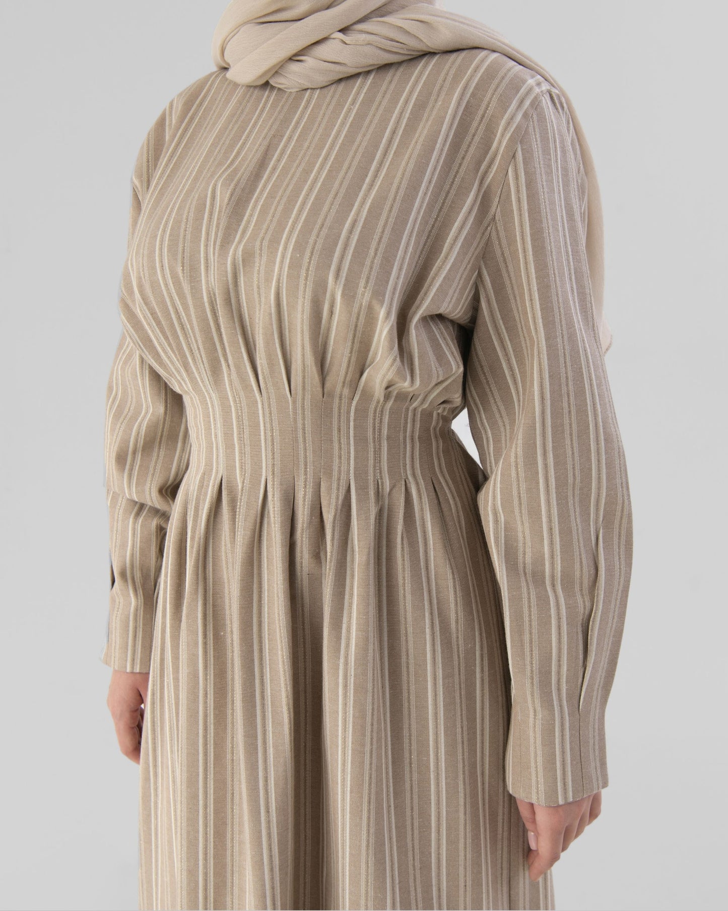 Contoured beige dress